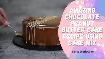 'Video thumbnail for Amazing Chocolate Peanut Butter Cake Recipe Using Cake Mix'