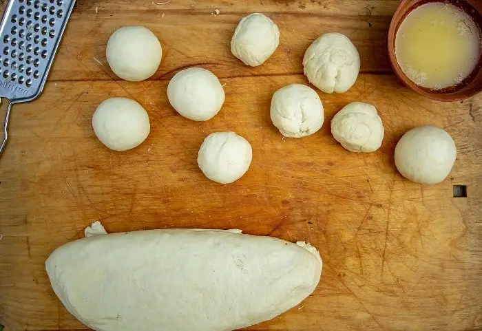 Cinnamon Monkey Bread: Step Six: Scoop the Dough into Balls