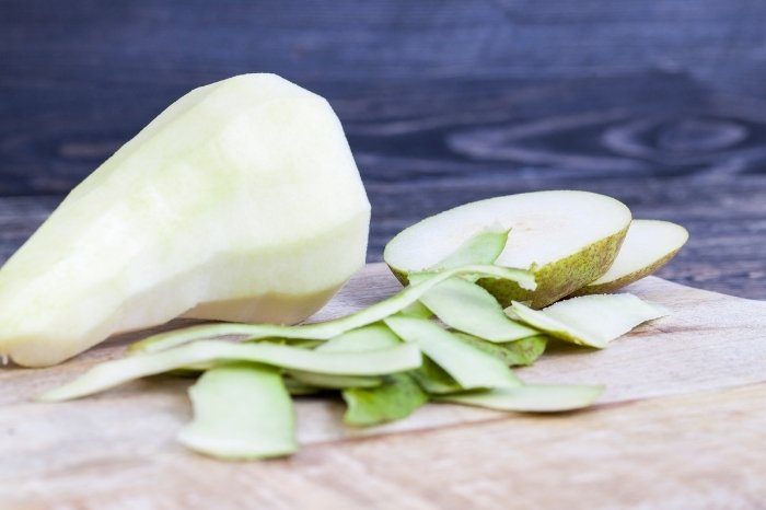 peeling pears