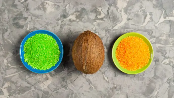 Can you add food coloring to coconut flakes