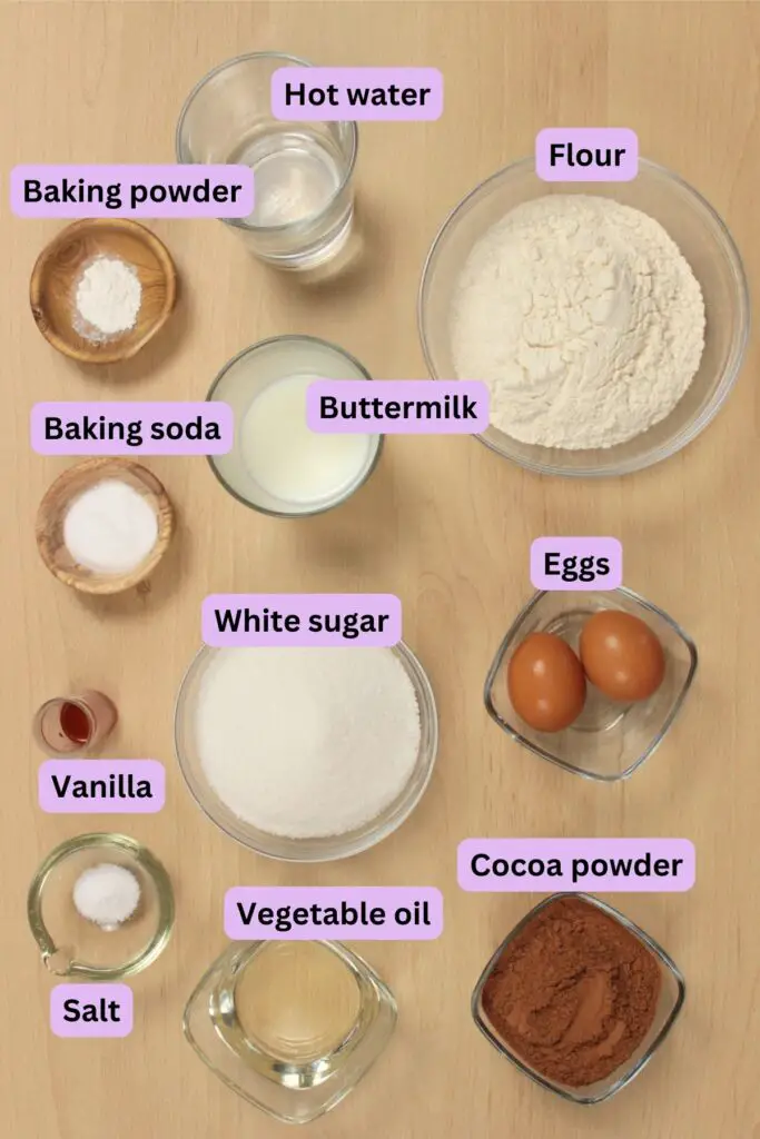 Matilda's Cake Recipe- weighed Ingredients for the cake