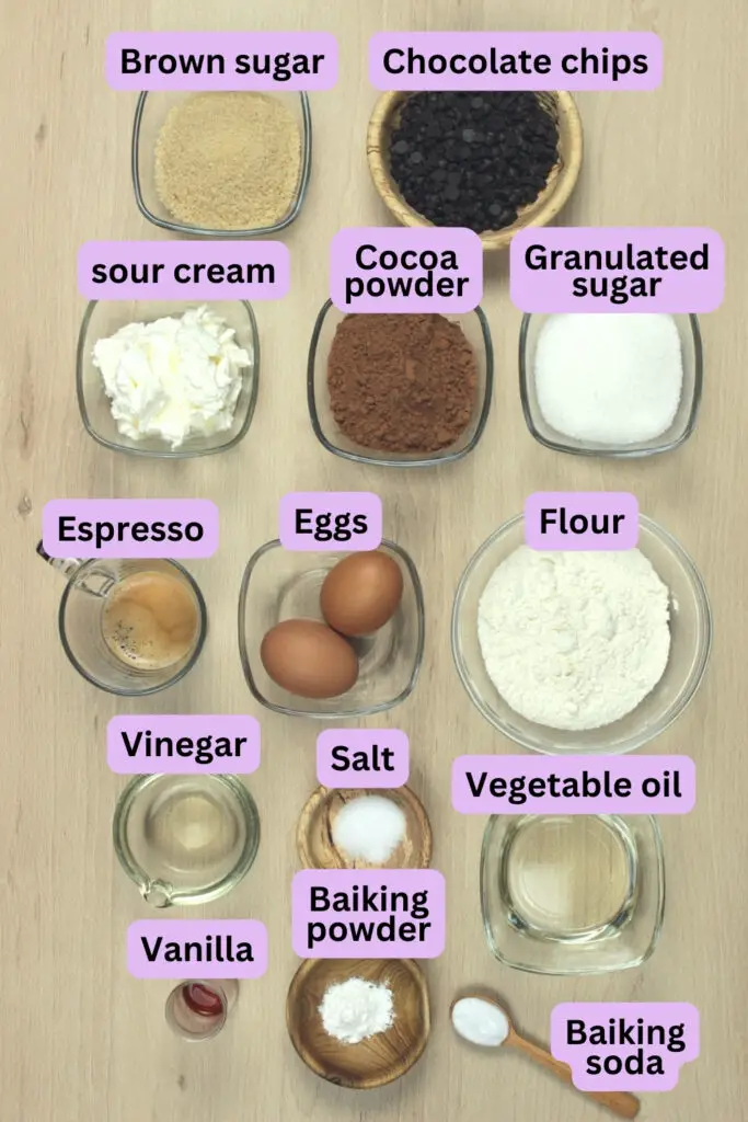 Mocha cupcakes Weighed Ingredients
