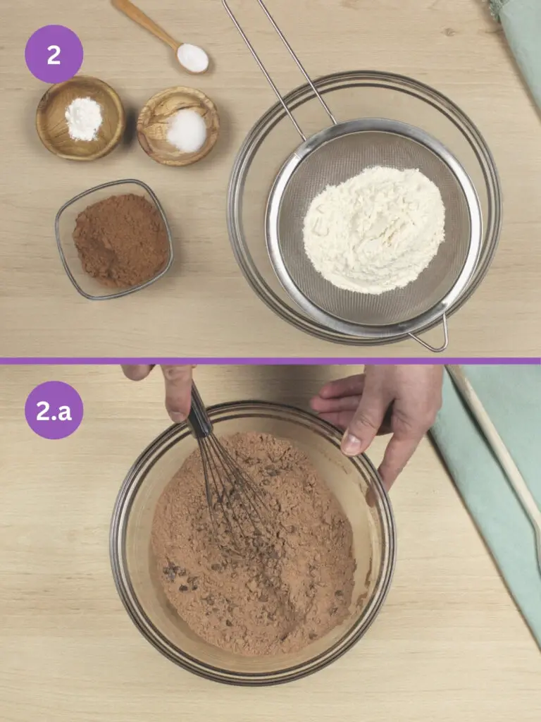 mix dry ingredients Mocha cupcakes recipe