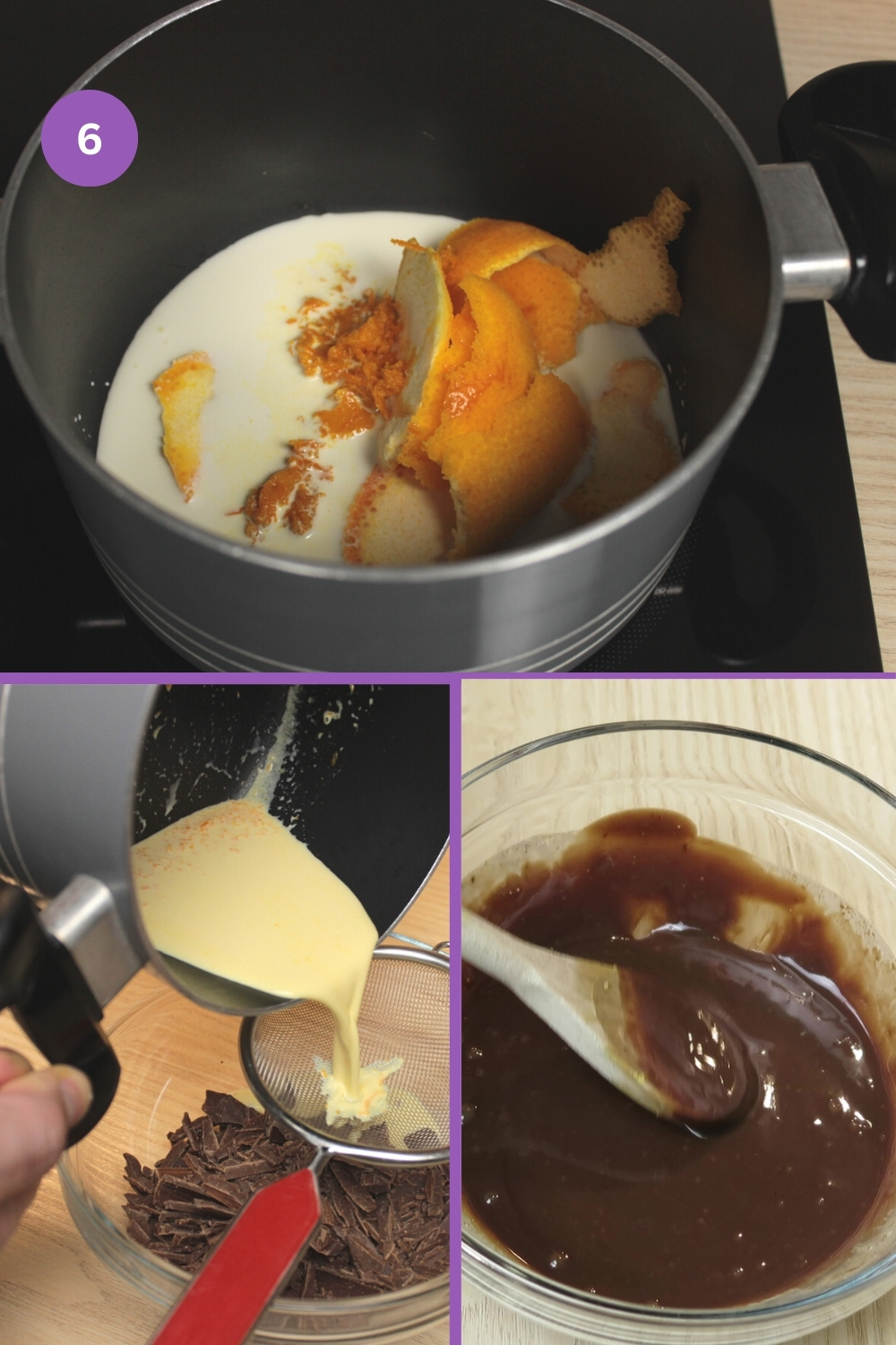 make the dark chocolate orange ganache