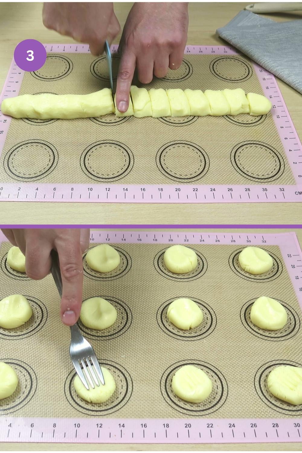 shape the dough cookies with maizena